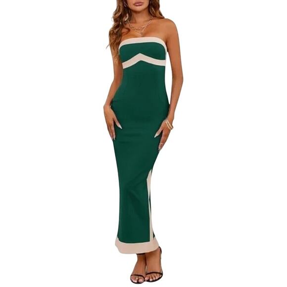 PRETTY GARDEN NWT $40 Strapless Bodycon Dress Tube Maxi Dress Size XXL - Picture 1 of 10
